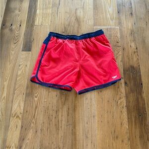 Speedo Red and Navy Swim Trunks Moisture-Wicking Comfort